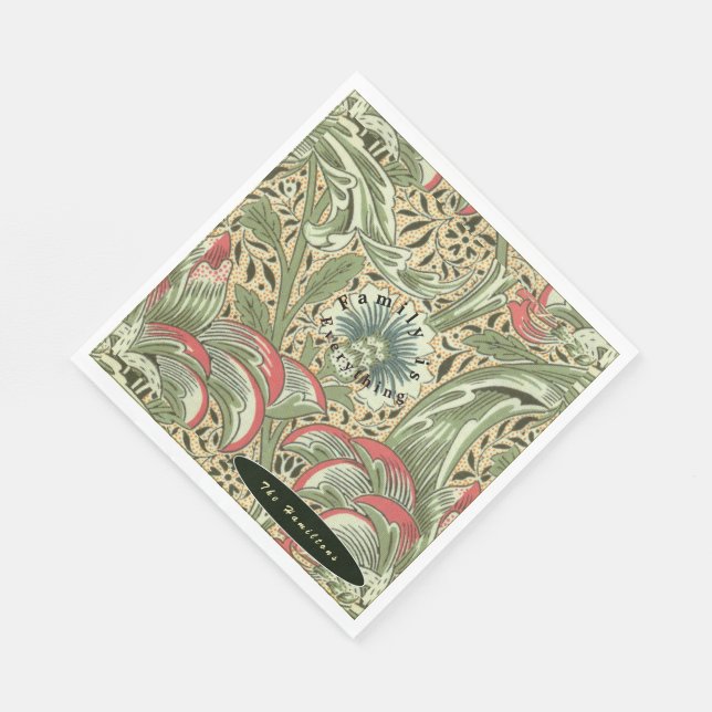Serviette En Papier Personnaliser William Morris Corncockle Fleurs (Coin)