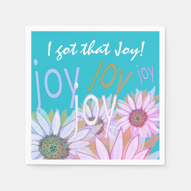 Serviette En Papier Personnalisez Daisy : Joie Florale, Joie, Joie ! S (Devant)