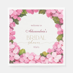 Serviette En Papier Personnalisez Mariage Hydrangeas Roses Bienvenue