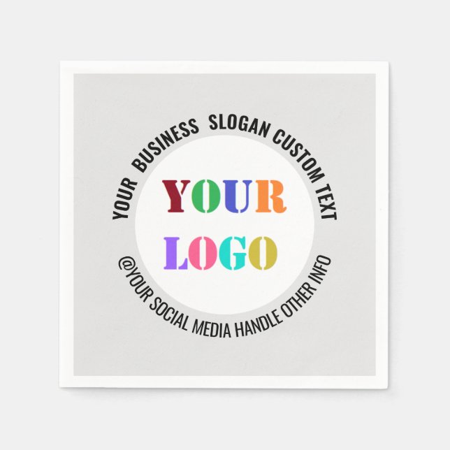 Serviette En Papier Personnalisez votre logo Texte promotionnel Servie (Devant)