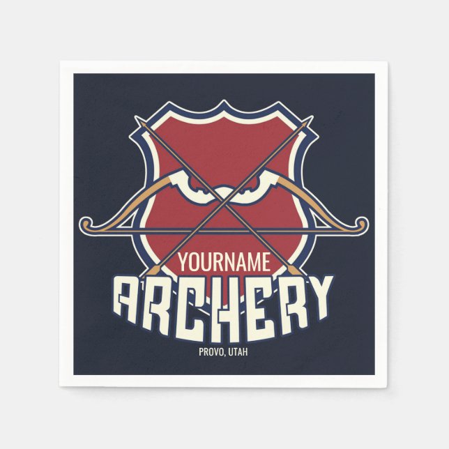 Serviette En Papier Personnalized Archery Sports Recurve Bow Arrow (Devant)