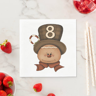 Serviette En Papier Personne Numéro 8 Dans Un Casquette Serviettes