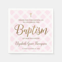 Pesonalized Baby Girl Modern Gold rose Baptême