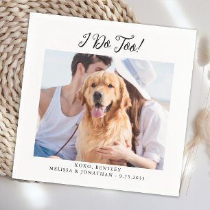 Serviette En Papier Pet Chien Chat Personnalisé Photo Moderne Mariage 