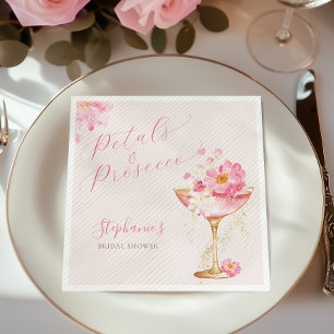 Serviette En Papier Pétales de rose gold et prosecco Floral Baby Showe