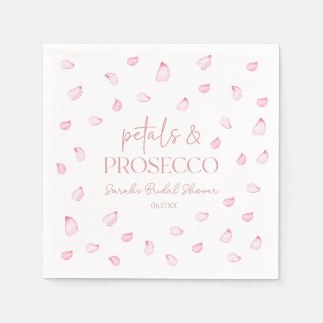 Serviette En Papier Pétales et Procuco Rose Rose Pétales Fête des mari (Devant)