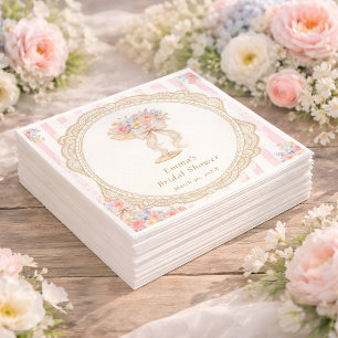 Serviette En Papier Pétales et Prosecco Fête de Mariage Florale Coloré