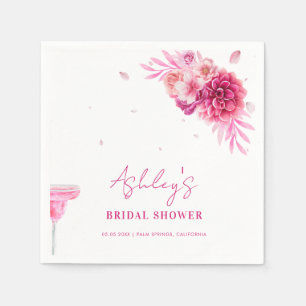 Serviette En Papier Pétales et Prosecco Fête des mariées florale rose 