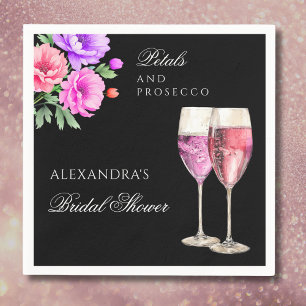Serviette En Papier Pétales Florales Roses et Brunch au Prosecco pour 