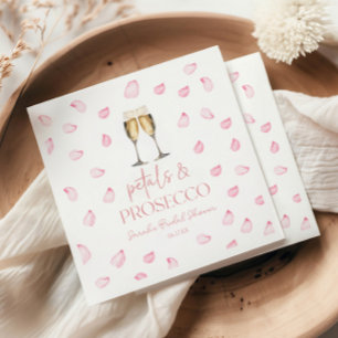 Serviette En Papier Pétales & Prosecco Champagne Enterrement de Vie de