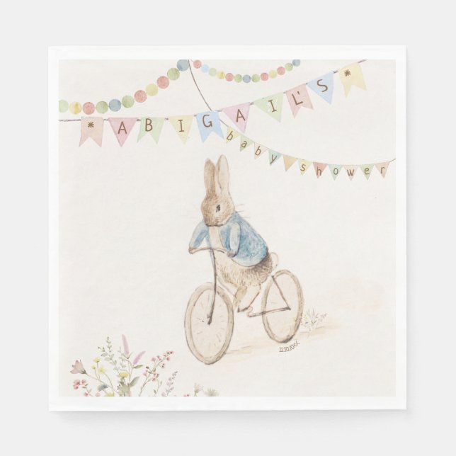 Serviette En Papier Peter le lapin lapin Baby shower neutre entre les  (Devant)