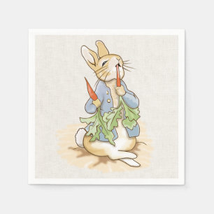 Serviette En Papier Peter le lapin mange une carotte