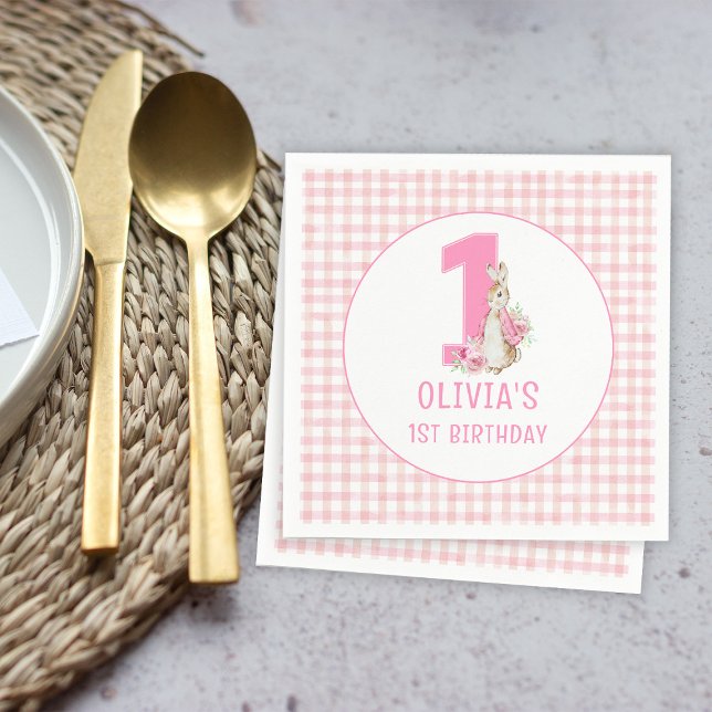 Serviette En Papier Peter Rabbit | Premier anniversaire (Créateur téléchargé)