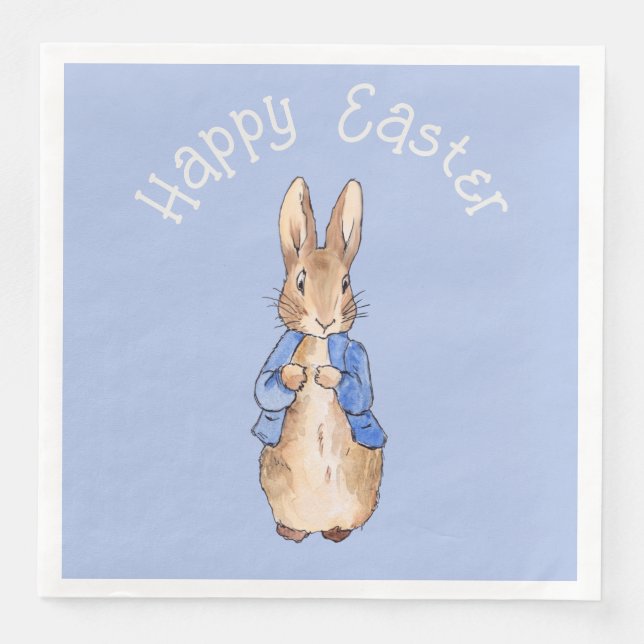 Serviette En Papier Peter the rabbit Happy Easter greeting (Devant)