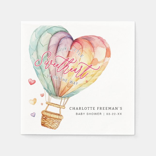 Serviette En Papier Petit Baby shower amoureux Napkin (Devant)