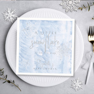 Serviette En Papier Petit Baby shower bleu Snowflake congelé