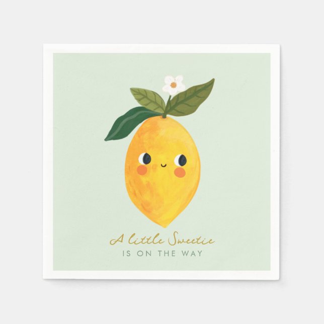 Serviette En Papier Petit Baby shower citron Cutie (Devant)