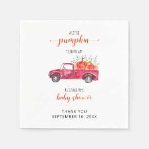 Serviette En Papier Petit Baby shower Citrouille Camion Rouge Automne