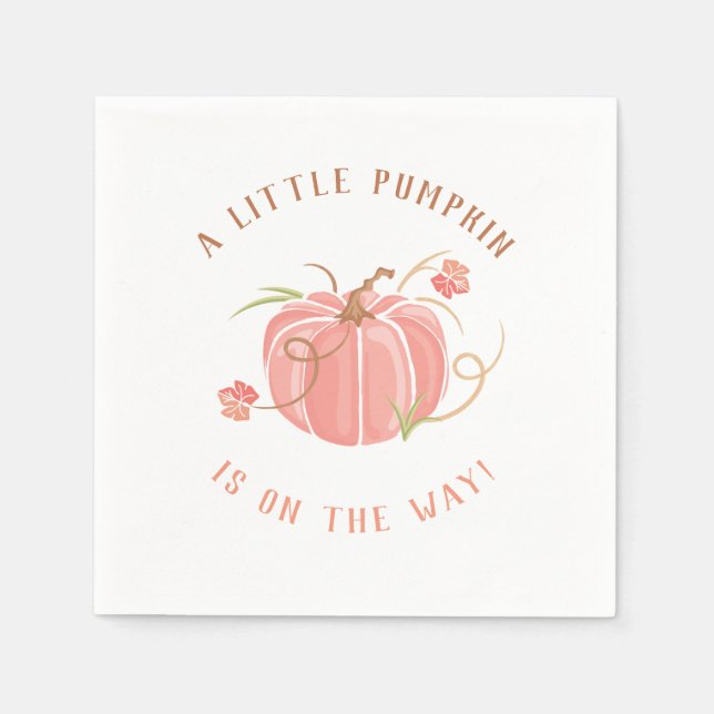 Serviette En Papier Petit Baby shower Citrouille Napkin (Devant)