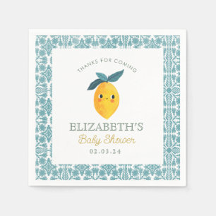 Serviette En Papier Petit Baby shower Citrus Citron Cutie
