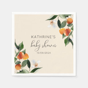 Serviette En Papier petit baby shower d'agrumes d'aquarelle