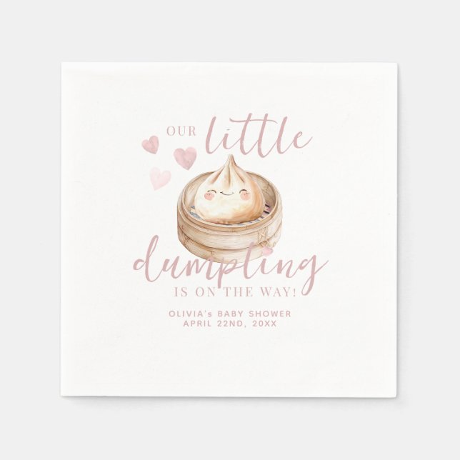 Serviette En Papier Petit Baby shower d'aquarelle rose pâle Napkin (Devant)