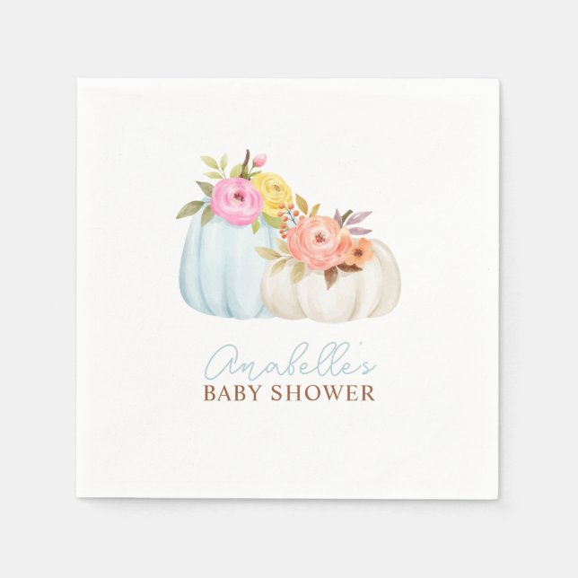 Serviette En Papier Petit Baby shower d'automne Citrouille Personnalis (Devant)