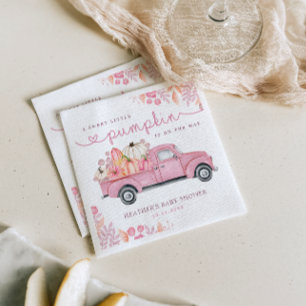 Serviette En Papier Petit Baby shower d'automne rose Citrouille