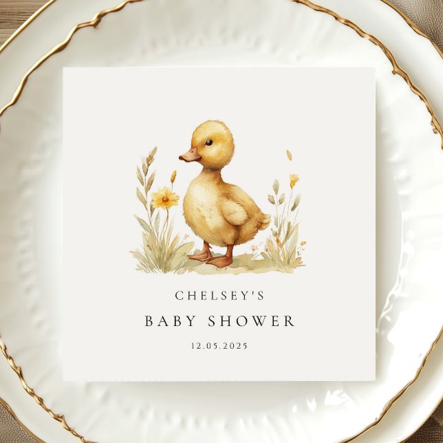 Serviette En Papier Petit Baby shower de canard (Créateur téléchargé)