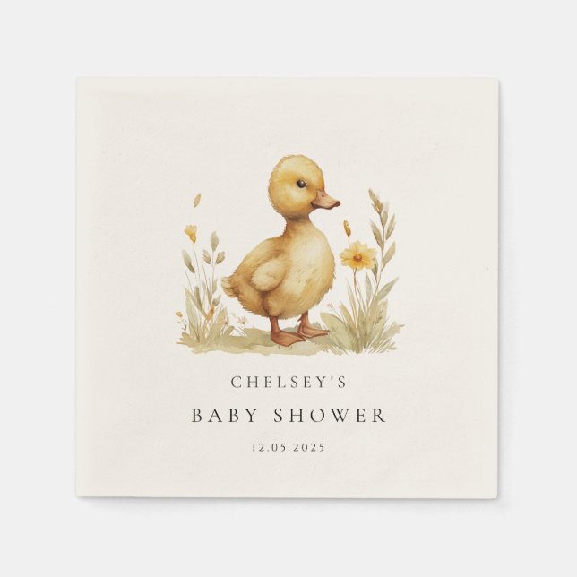 Serviette En Papier Petit Baby shower de canard (Devant)