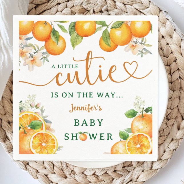 Serviette En Papier Petit Baby shower de Citrus orange Cutie (Créateur téléchargé)