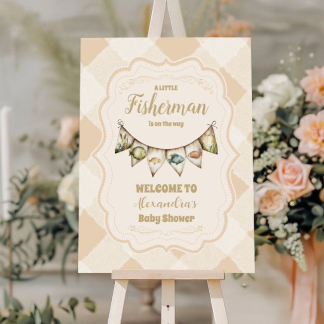 Serviette En Papier Petit Baby shower de pêche pêcheur (Créateur téléchargé)