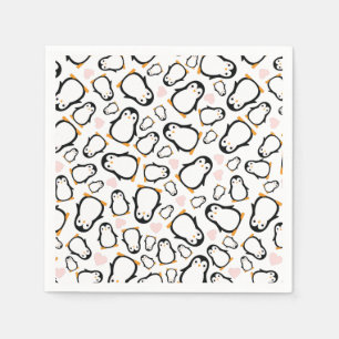Serviette En Papier Petit Baby shower de pingouin bleu garçon