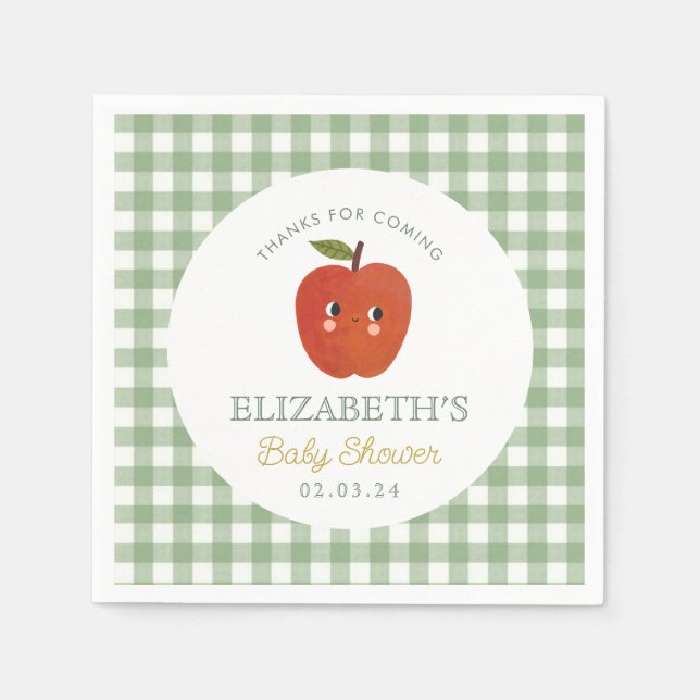 Serviette En Papier Petit Baby shower de pomme sucrée (Devant)