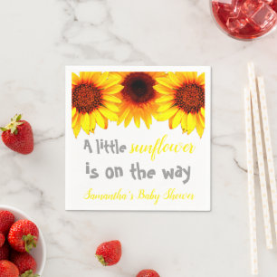 Serviette En Papier Petit Baby shower de tournesol