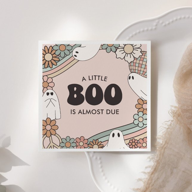 Serviette En Papier Petit Baby shower d'Halloween de fantôme de Boo (Créateur téléchargé)