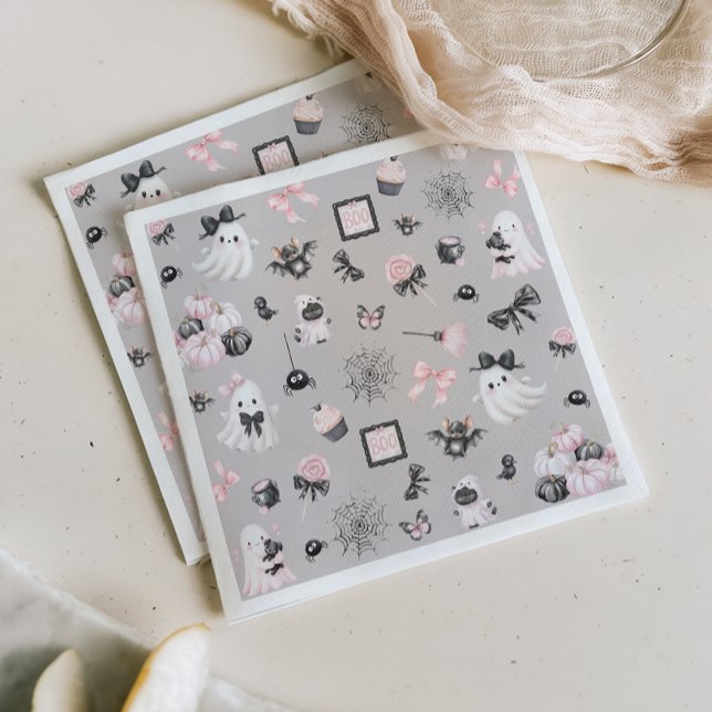 Serviette En Papier Petit Baby shower fille d'Halloween Boo (Créateur téléchargé)