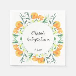 Serviette En Papier Petit baby shower orange
