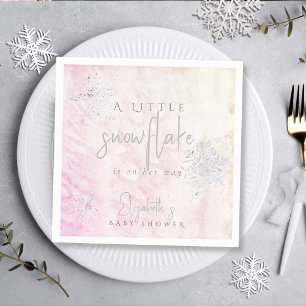 Serviette En Papier Petit Baby shower rose Snowflake congelé