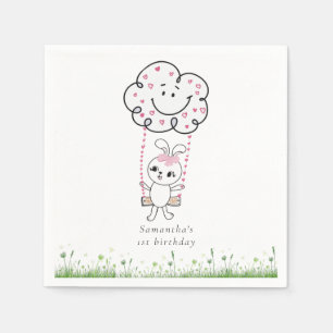Serviette En Papier Petit Bébé Lapin Sur Une Chaussure Mignonne Printe
