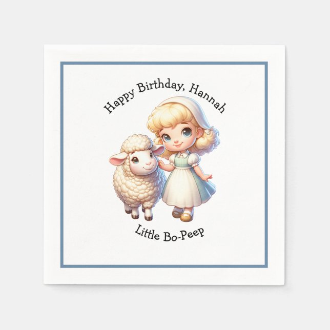 Serviette En Papier Petit Bo-Peep & Sheep Nursery Rhyme (Devant)