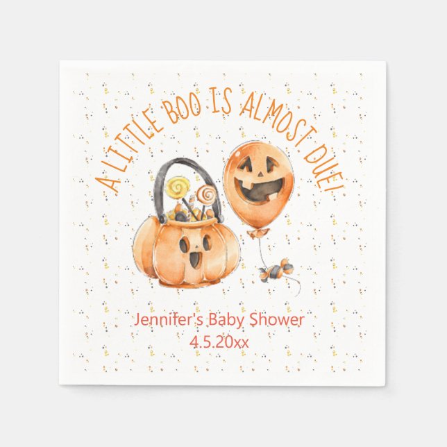 Serviette En Papier petit bol, aquarelle halloween baby shower chic (Devant)