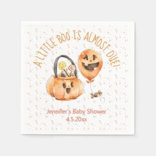 Serviette En Papier Petit Boo Baby Shower Halloween Fantôme Aquarelle