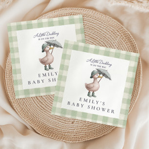 Serviette En Papier Petit Caneton Fête de Naissance Bébé Vert Genre Ne