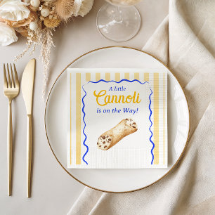 Serviette En Papier Petit Cannoli Baby Shower Jaune Bleu Italien