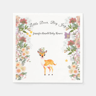 Serviette En Papier Petit cerf, Big Joy Fleur rose thème Baby shower