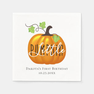 Serviette En Papier Petit Citrouille Automne Neutre Première fête d'an