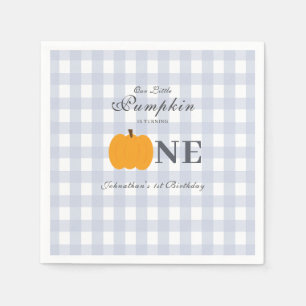 Serviette En Papier Petit Citrouille Automne Pastel Bleu Premier Anniv