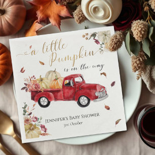 Serviette En Papier Petit Citrouille Automne Rouge Vintage Baby shower