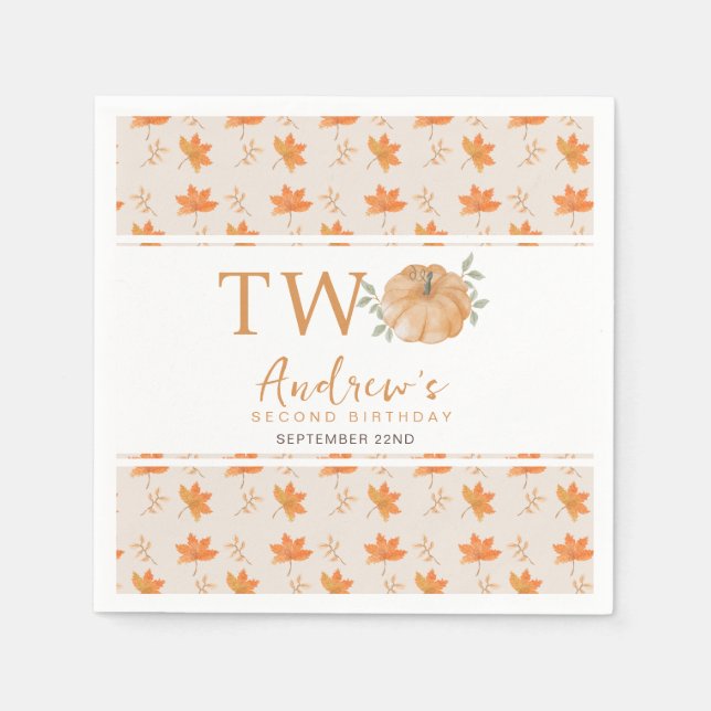 Serviette En Papier Petit Citrouille Feuille d'automne automne automne (Devant)